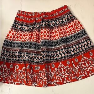 Red and Black RAGA Patterned Women's Boho Style Mini Skirt XS NWT